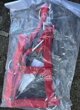 Red Nylon Horse Halter 8292H with Durable Metal Hardware, Adjustable for Comfort
