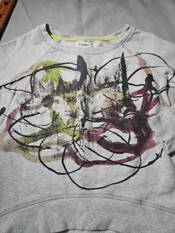 Sudadera Neiman Marcus Proenza Schouler Mujer Pequeña Gris Estampado Gráfico Top Foto 2 de 4