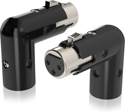 Coda Right Angle XLR Adapter (2 Pack) - 90 Degree Adjustable Male to Black 