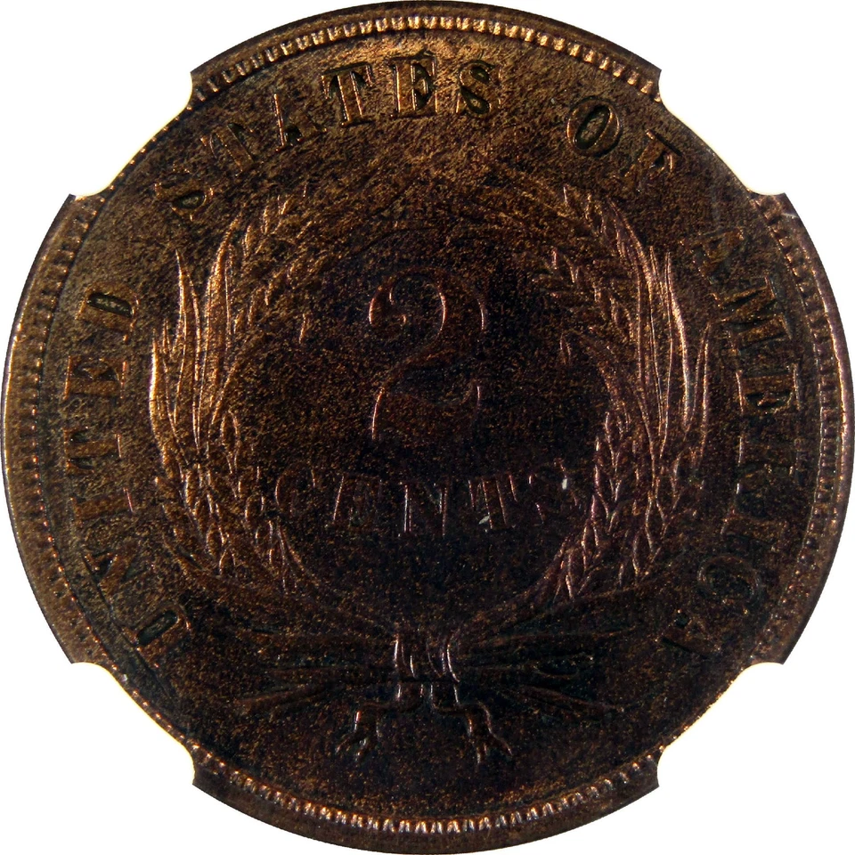1872 Two Cent Piece Uncirculated Details NGC 2c Coin SKU:CPC6381 - Image 4 of 4