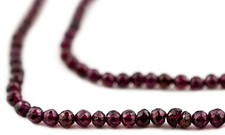 Faceted Round Garnet Beads 4mm Purple Gemstone 14 Inch Strand
