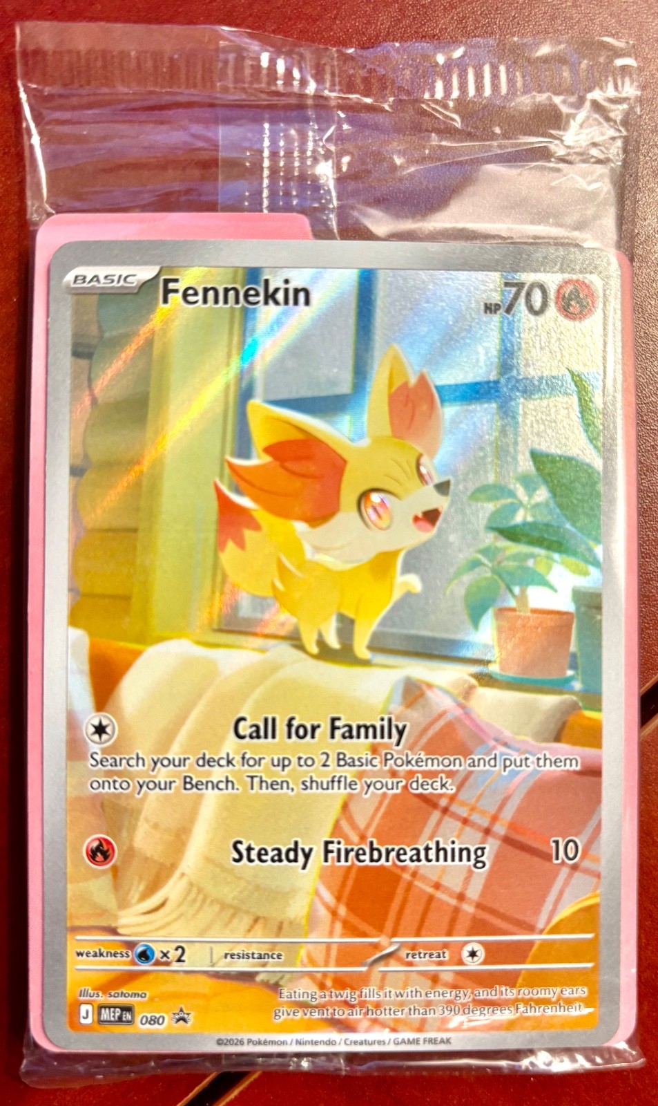2025 Pokemon TCG Fennekin ME: Mega Evolution Promo 080 Holo Promo NM