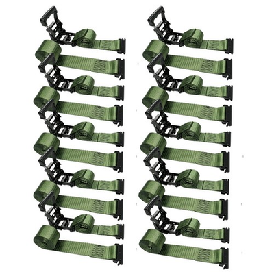 #ad 10 PK 2quot; x 12#x27; Heavy Duty E Track Ratchet Strap for Enclosed Trailers Van Truck $96.99