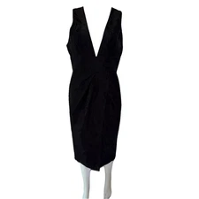 Zimmermann Sz 3 Black V Neck Midi Dress Euc