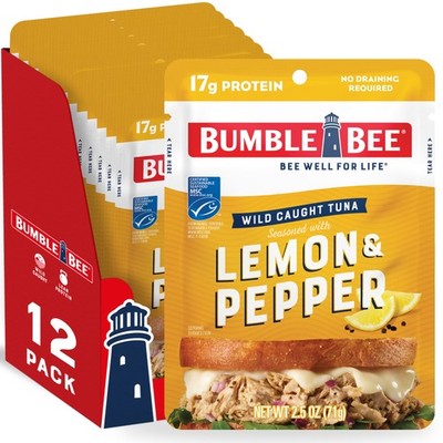 (12 Pack) Bumble Bee Lemon Pepper Tuna 2.5oz Pouch