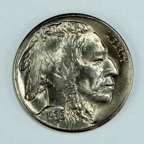 1936 S Buffalo Nickel Lustrous Uncirculated BU UNC Indian Head 5c Coin