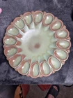 Vintage MCM Frankoma 819 Pottery Deviled Egg Plate Platter Tray Plainsman Green