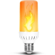 Flame Flickering Glowing Amber Fire Effect LED Light Bulb in E26 Medium Ediso...