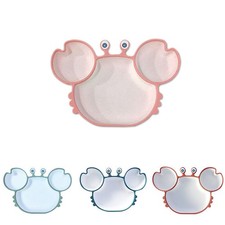 Baby Dishes Non-Slip Feeding Bowl Silicone Suction Plate Children Cute Crab