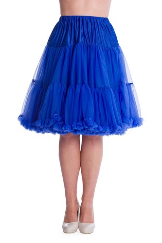 Royal Blue 50s Rockabilly Retro Super Soft 23 inches Petticoat Skirt BANNED - Picture 2 of 3