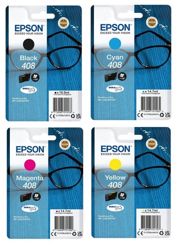 Original Epson 408 Ink Cartridges For WorkForce Pro WF-C4310DW WF-C4810DTWF LOT - 第 1/14 張圖片