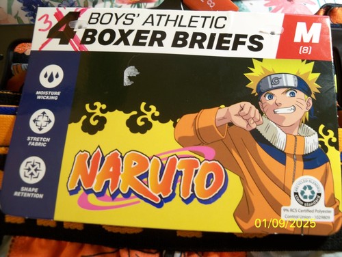 Naruto Athletic Boxer Briefs boys' size M (8) 3pack NEW - Picture 2 of 8