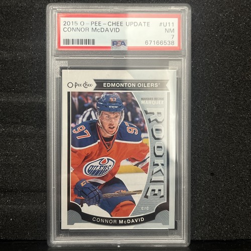 2015-16 Upper Deck - Mise à jour O-Pee-Chee #U11 Connor McDavid (RC) PSA 7 comme neuf - Photo 1/5