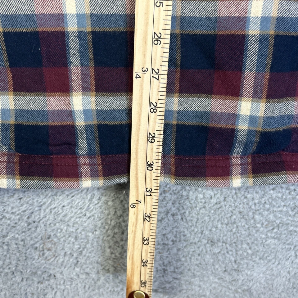 LL Bean Shacket мужчин XL клетку фланель флис линия рубашка куртка Cabincore Campcore - Изображение 4 из 4