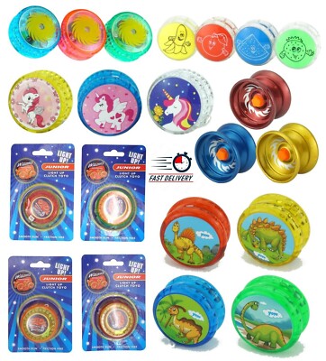 Kinder Leucht YoYo Spielzeug Dinosaurier, Einhorn, Obst, Metall Designs Kupplungsmechanismus