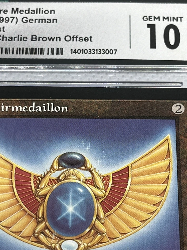 Cgc 10 Gem Mint - Pop 1 - Mtg Sapphire Medallion Charlie Brown Misprint (German) - Image 3 of 4