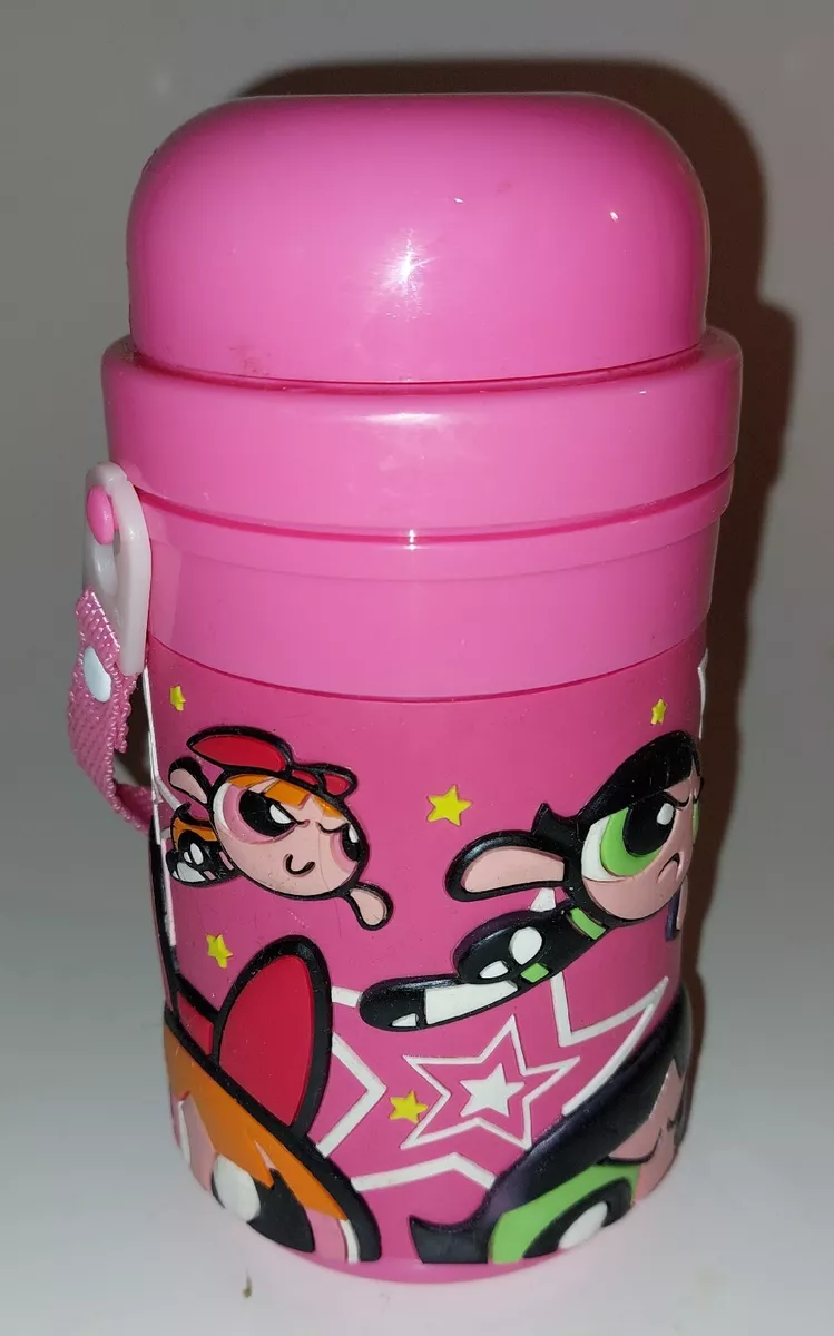 POWERPUFF GIRLS CARTOON NETWORK VTG MINI THERMOS with retractable straw  2000