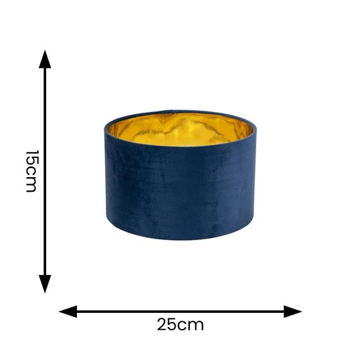 Lampshades Ceiling Light Shade Easy Fit Velvet Drum Pendant Metallic Inner 25cm - Picture 28 of 30