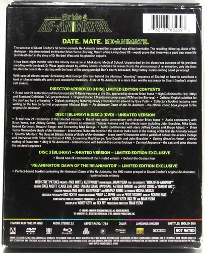 BRIDE OF RE-ANIMATOR (Blu-ray + DVD, 3-Disc Set) By Brian Yuzna Arrow Limited Ed - Picture 2 of 12