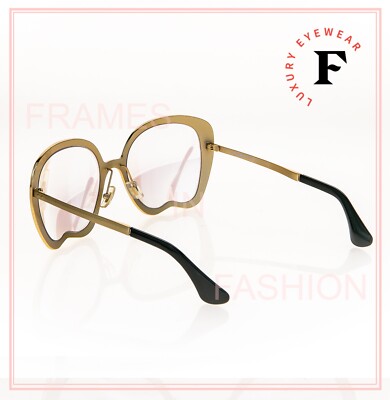 MIU MIU NOIR 54N Antique Gold Iridescent Mirror Apple Metal  display picture 1