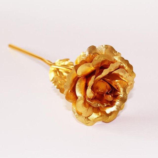 1X Gold Plated Rose Flower 24K Gold Plated Valentine's Day Gift Last
