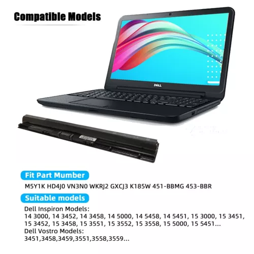 M5Y1K K185W For Dell Battery Inspiron 3451 3458 5455 5551 5555 5558 40Wh - Picture 3 of 7