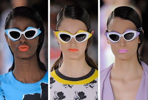 LINDA FARROW Prabal Gurung Cat Eye PopArt Purple White Geometric PG17 Sunglasses - Picture 12 of 12