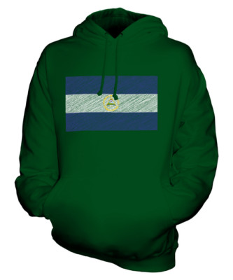 NICARAGUA SCRIBBLE FLAG UNISEX HOODIE TOP GIFT NICARAGUAN FOOTBALL