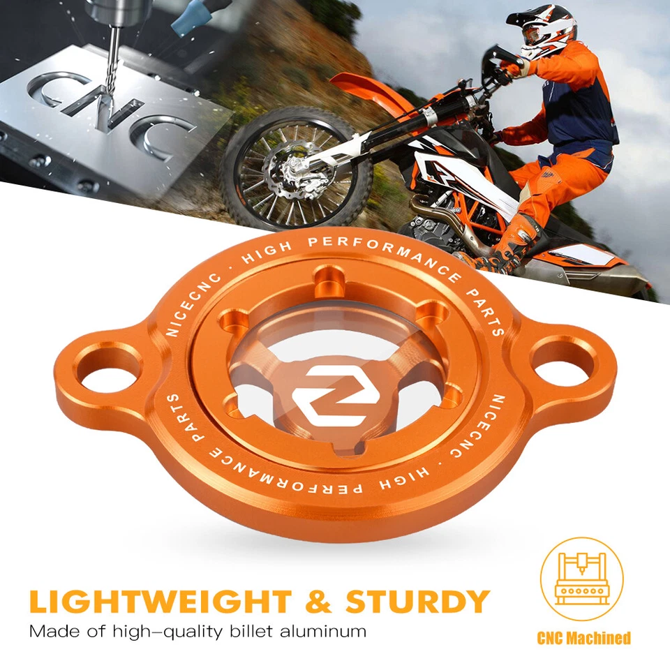 NICECNC Clear Oil Filter Cover Cap For KTM 250 350 XCF 450 500 EXC-F 2017-2025 - Image 4 of 4