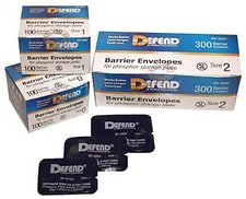Phosphor Plate Barrier Envelopes, Mydent Defend,  Size 0, 1, and 2
