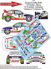 DECALS 1/43 REF 0154 TOYOTA COROLLA WRC  SAINZ OU AURIOL  RALLYE CATALOGNE 1998