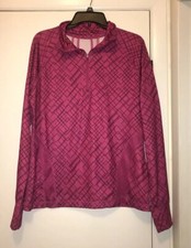 NWT Tek Gear Womens Pink Geo 1/4 Zip Pullover SzL