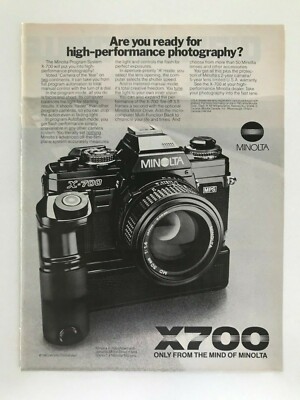 Minolta X700 Only From The World Of Minolta Vintage 1983 Print Ad