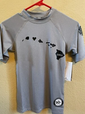 Womens New Rip Curl performance fit short sleeve Hawaii grey rash guard Large