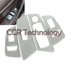 Real Carbon Fiber Silver Window Switch Panel Trim Fits 17-22 G30 G31 540i M550i
