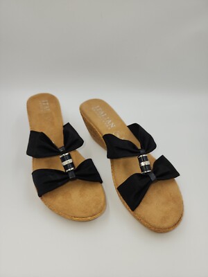 Italian Shoemakers Duchess Wedge Sandal Black Size US 9.5  EU 41