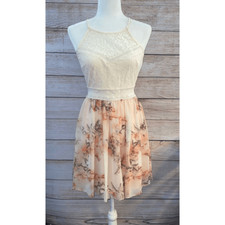 Floral and Lace Fit and Flare Dress Sz 7