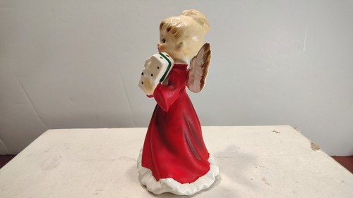 Vintage Napcoware Angel in Red Dress Holding Gift X-6964 - Picture 6 of 8