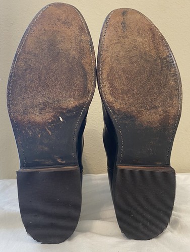 Lucchese Goat Roper Boots Men Size 9 D Brown Cherry Leather Western L1514 L0199 - Picture 4 of 6