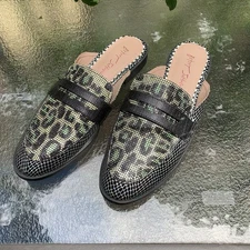Betsey Johnson Markerr/Marko Animal Print Penny Loafer Slides 7.5 Shoes EUC