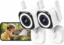 2K Indoor Outdoor Security Cameras for Home Security, Baby Monitor, 2Pack