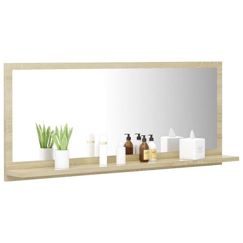 vidaXL Mirror Sonoma oak Engineered wood 35.4 x 4.1 x 14.6 in - Picture 3 of 7
