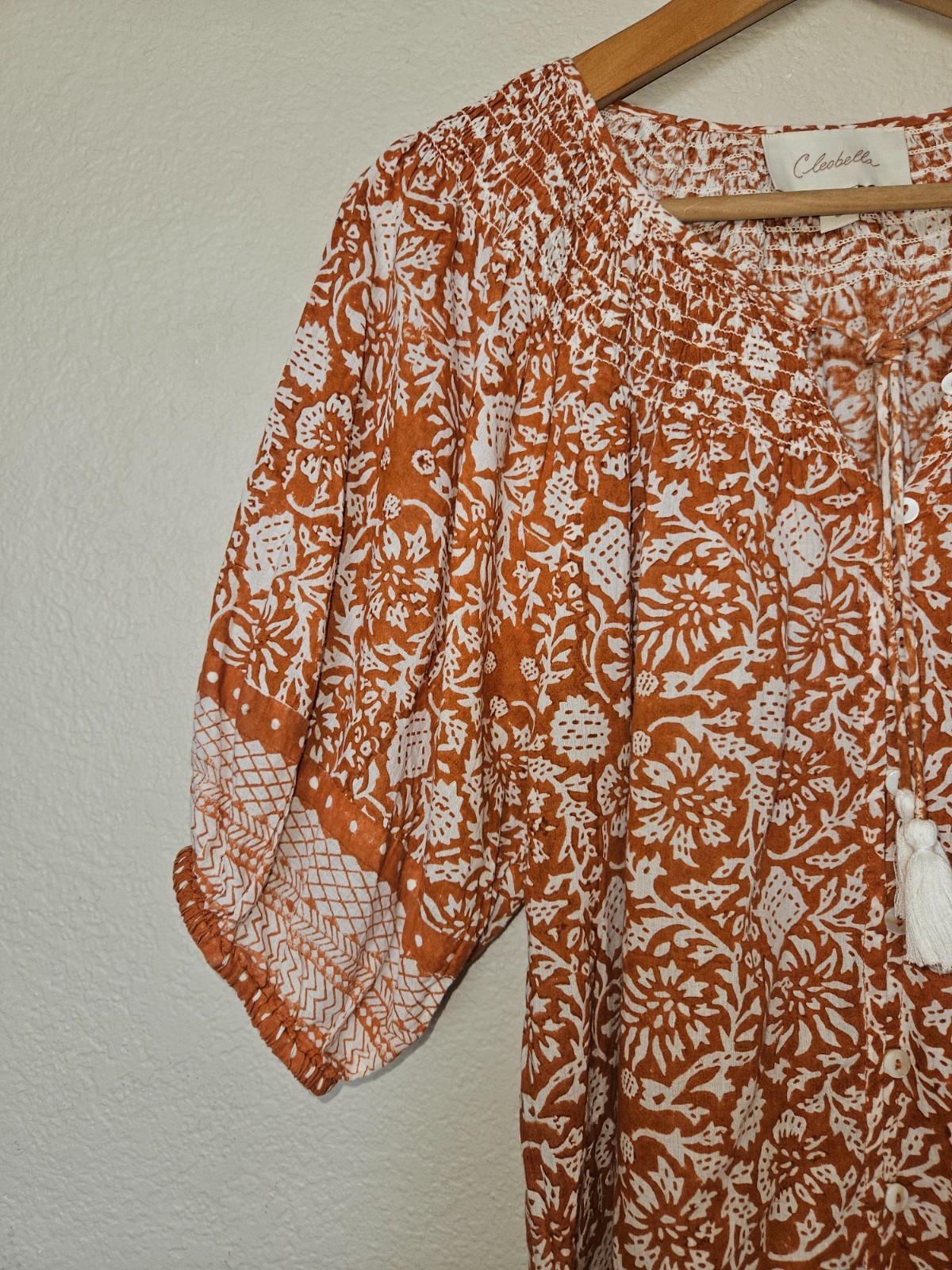 Cleobella Adele Buttoned Peasant Blouse Size Smal… - image 5