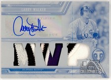 Larry Walker 2020 Topps Triple Threads White Whale Plate Patch Auto Card 1/1