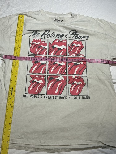 The Rolling Stones T-shirt Distressed Faded Tee Adult Men's Beige S/M - Picture 4 of 8
