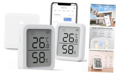  WiFi Thermometer Hygrometer Plus 2 SwitchBot Meter Plus 2 pack, Hub mini 1Pack