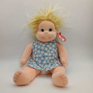 Ty Beanie Kids ANGEL Doll Toy Blonde Hair Blue Floral Dress 1994 Vintage