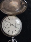 Vintage ELGIN Coin Silver pocket watch, grade 96, 18s, 7j, Full Hunter,runs