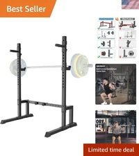 Heavy-Duty Adjustable Squat Rack with 700LBS Capacity - Perfect for Home Gyms