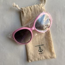 NEW Land s End toddler girls pink sunglasses 100 UV protection round plastic
